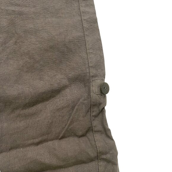 Pure Jill roll tab pull on Linen Elastic Waist Pants M Relaxed Fit cool khaki - Picture 7 of 11